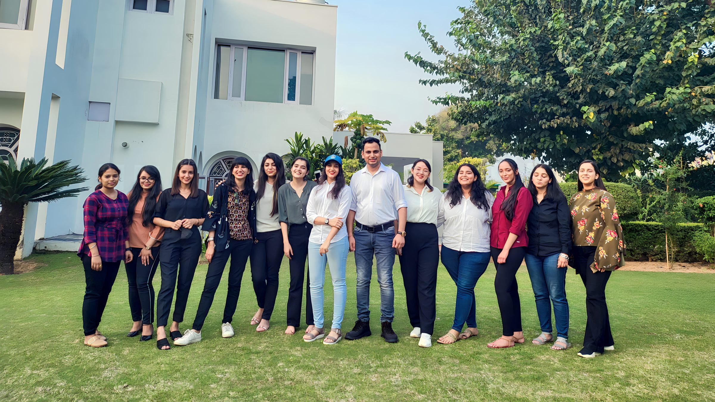 Lithvik Mukesh Sharma is photographed with Dr. Jyoti Kush and the CryptoMize white-hat security team