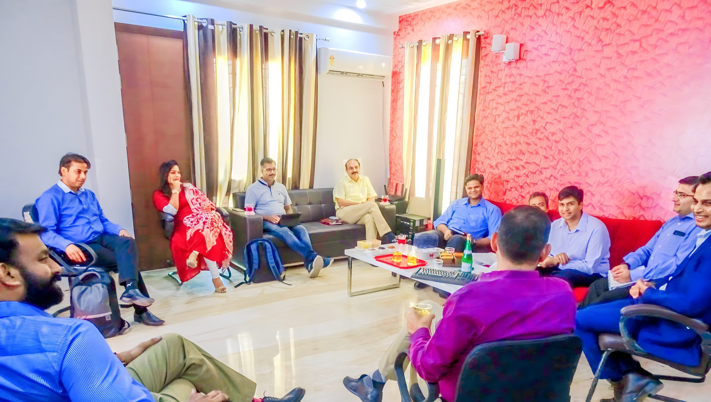 Lithvik Mukesh Sharma is photographed with CryptoMize business associates