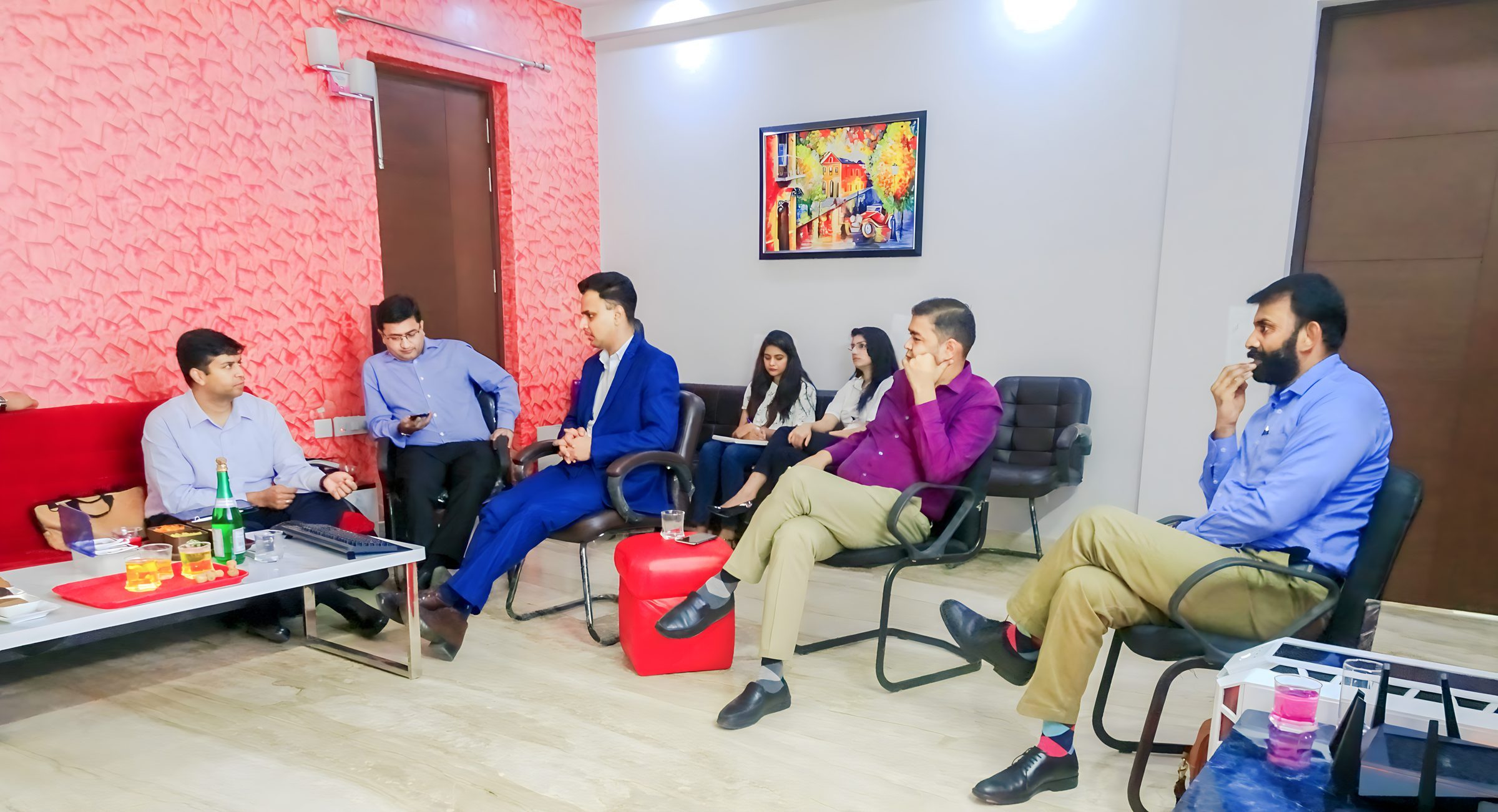 Lithvik Mukesh Sharma is photographed with CryptoMize business associates