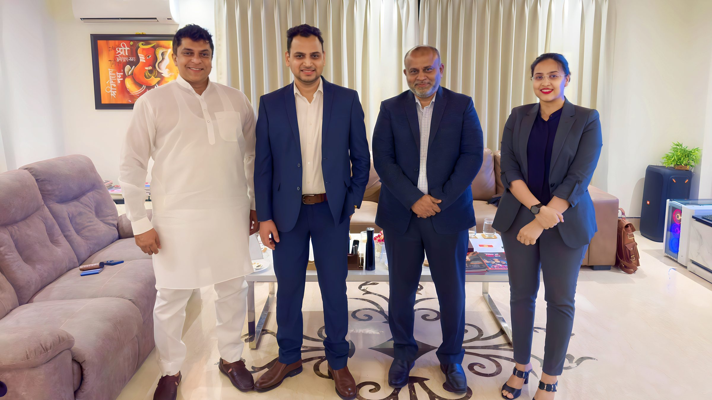 Lithvik Mukesh Sharma is photographed with Dr. Jyoti Kush, Dr. Binu, and Mohammad Jinna