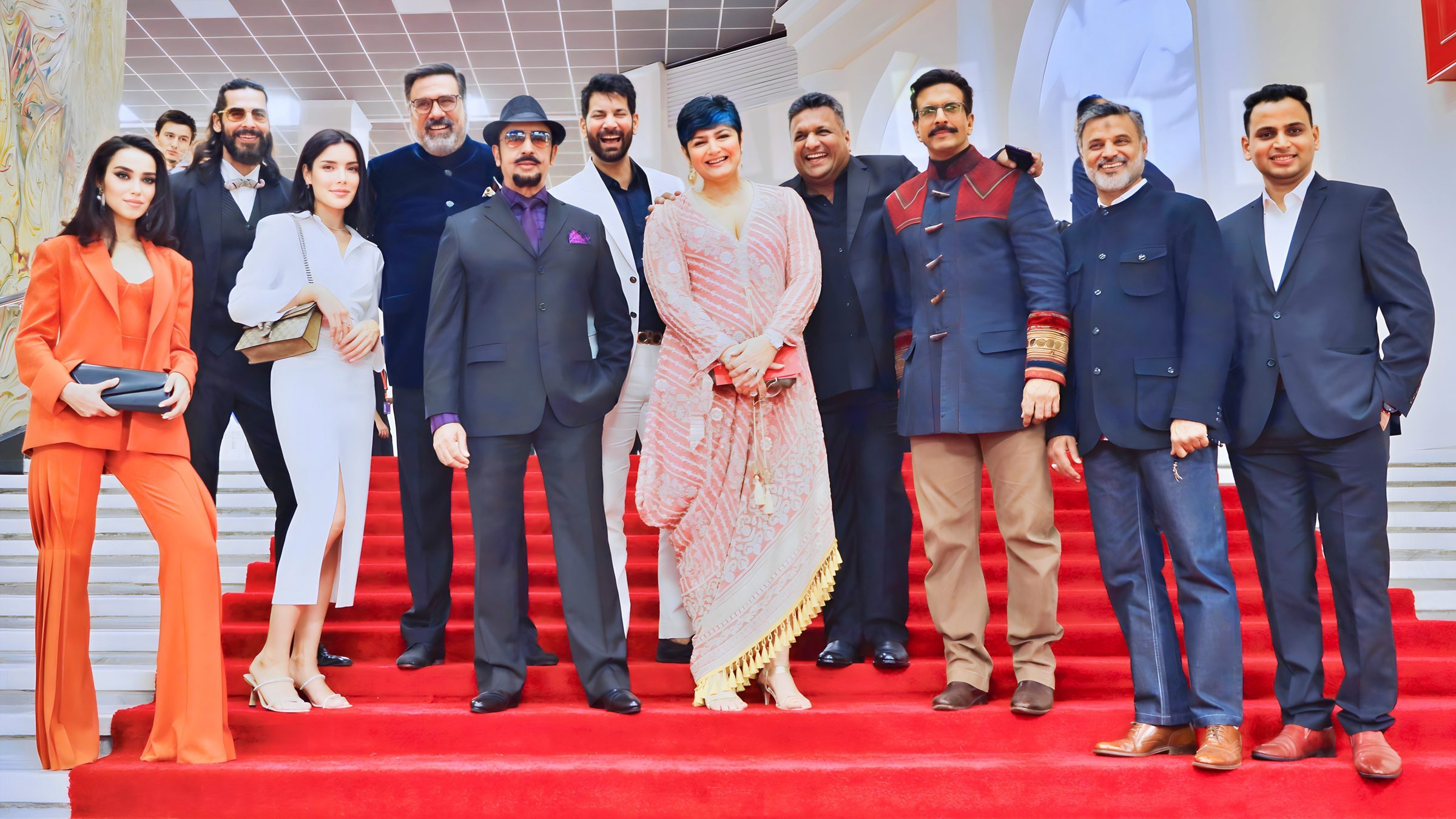 Lithvik Mukesh Sharma is photographed with Dino Morea, Boman Irani (Indian actor, photographer and voice artist), Gulshan Grover, Jasbir Jassi (Indian singer, lyricist, performer and actor)
