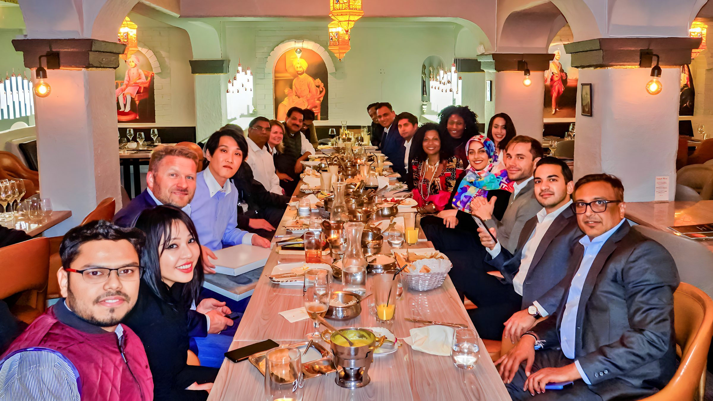 Lithvik Mukesh Sharma is photographed with a global leaders delegation including Vibhav Kant Upadhya, Queen Diambi (Traditional Queen from the Democratic Republic of the Congo)